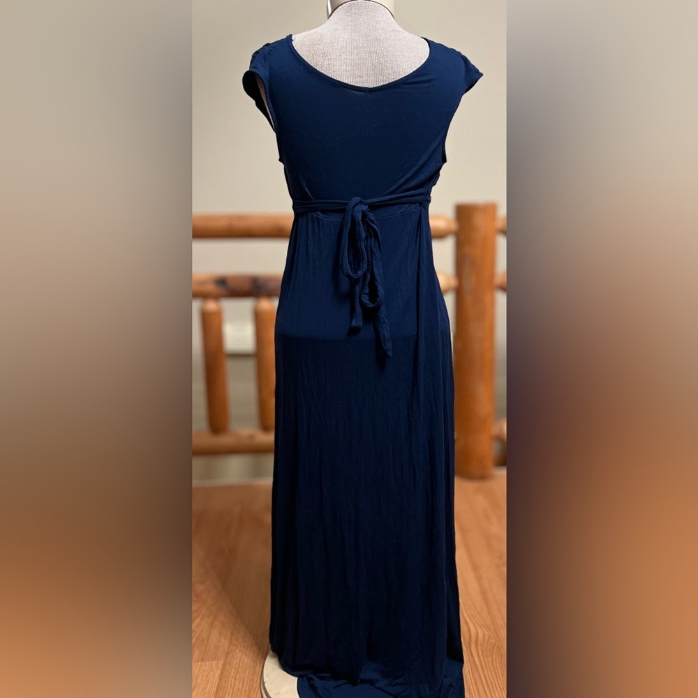 🌙 Liz Lange Maternity Navy Braided Maxi Dress (XS) - Picture 4 of 6